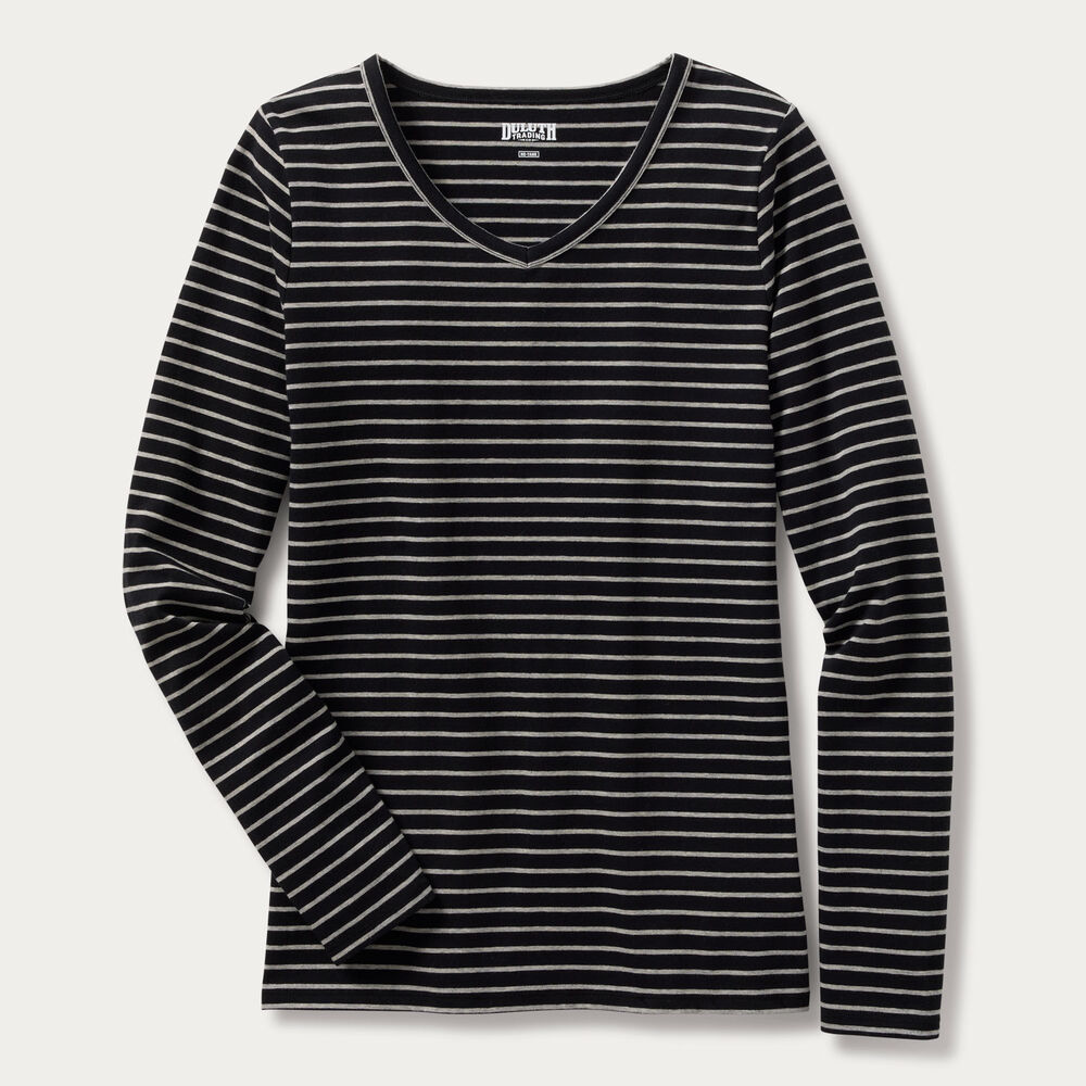Women's Plus No-Yank Long Sleeve V-Neck T-Shirt Main Image