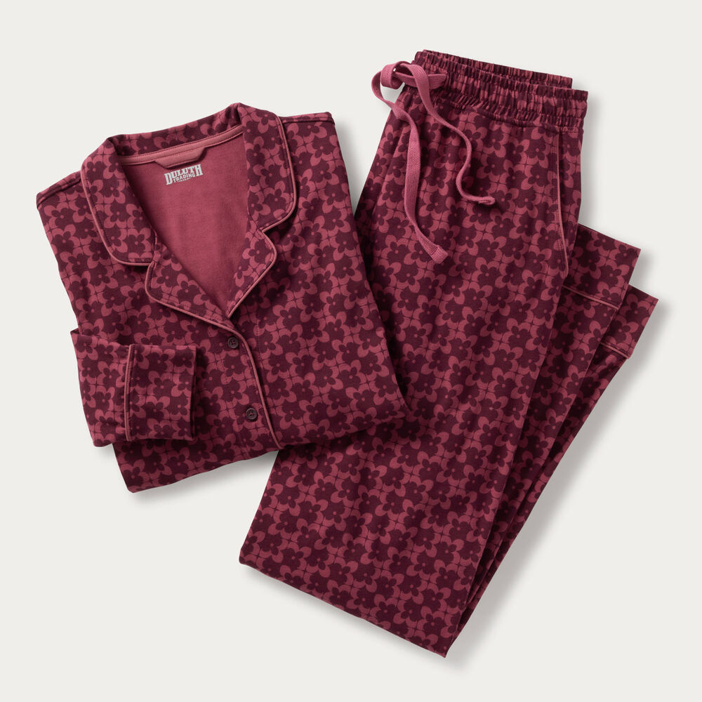 Women's Cotton Knit Printmaker Long Pajama Set Main Image