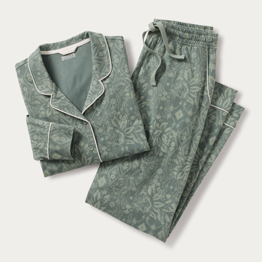 Women's Cotton Knit Printmaker Long Pajama Set Main Image