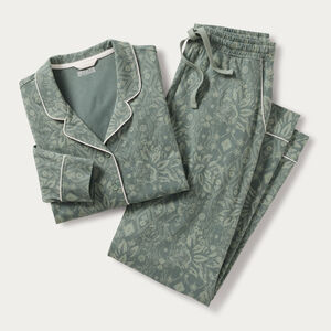 Women's Cotton Knit Printmaker Long Pajama Set