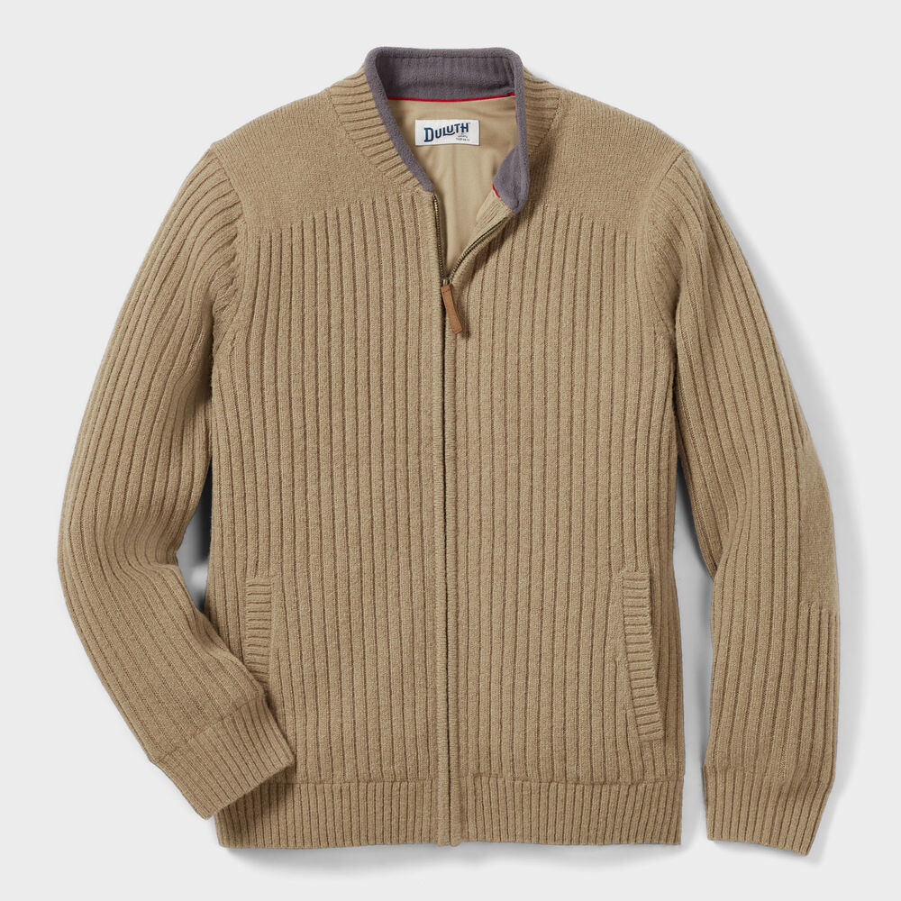 Men's Shetland Wool Windproof Zip Sweater Main Image