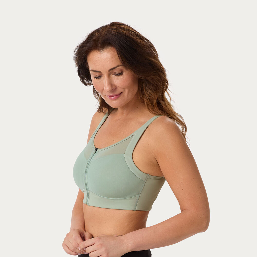 Women's Adjustabust High Impact Zip-Front Mesh Bra Main Image