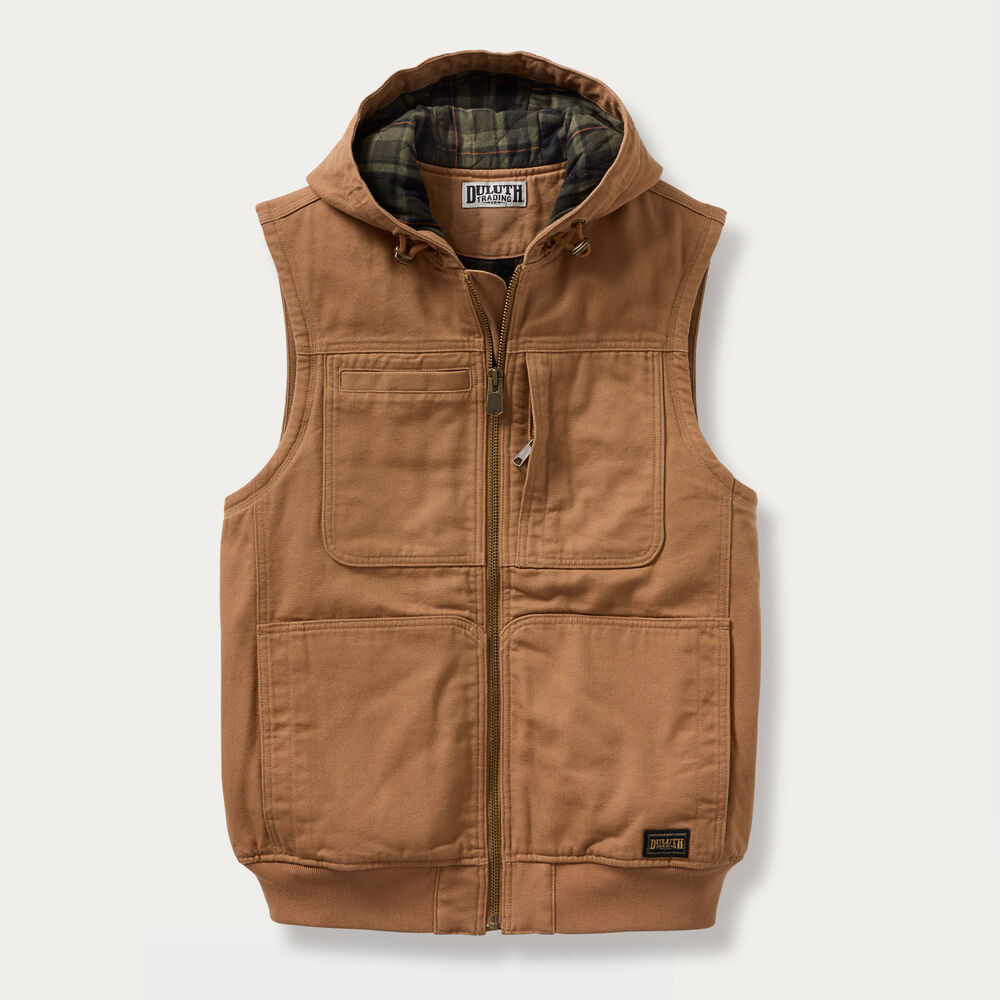 Men's Fire Hose Flannel-Lined Hooded Vest Main Image