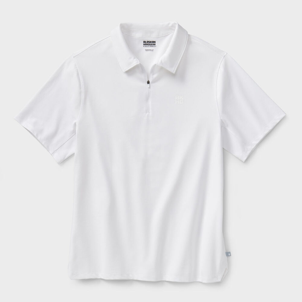 Men's AKHG Next Summit Short Sleeve Polo WHI SM Main Image