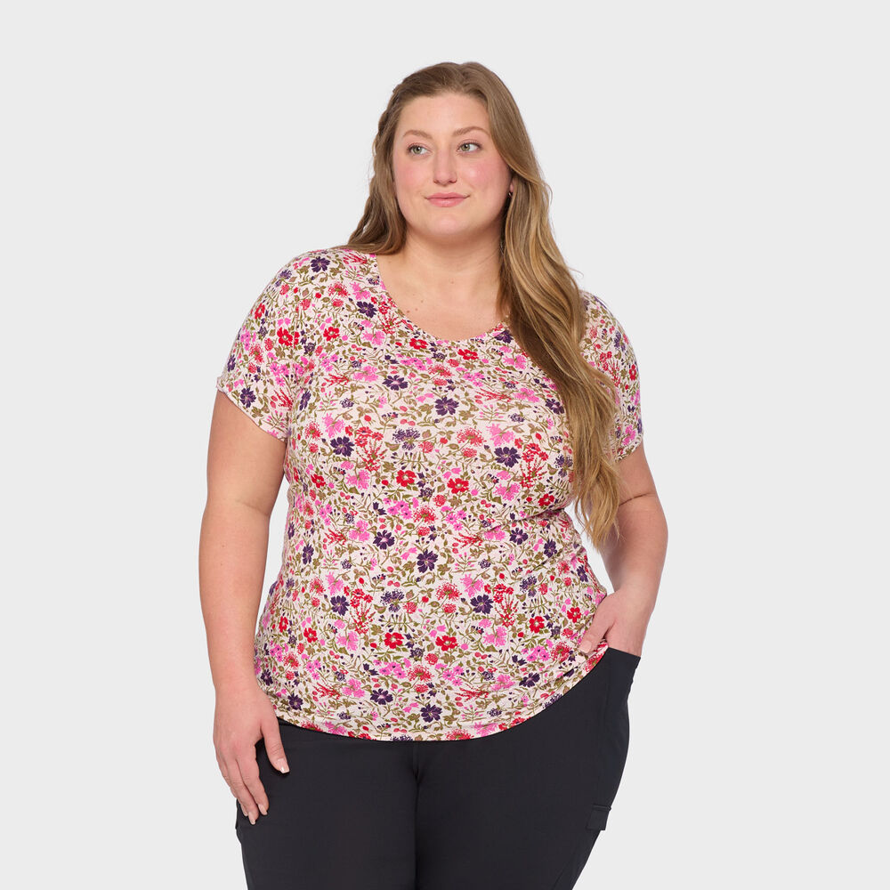 Women's Plus No-Yank V-Neck Tee Main Image