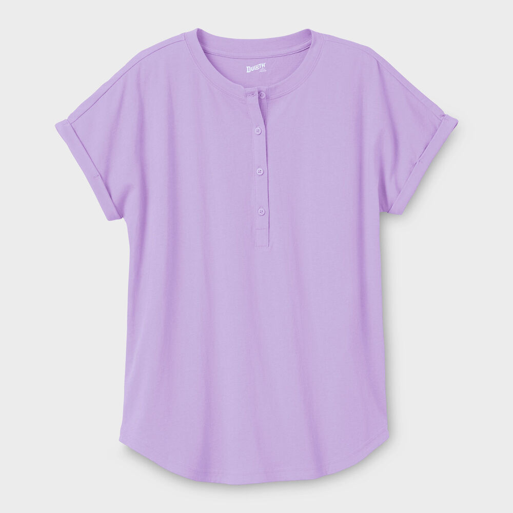 Women's Plus Lightweight Longtail T Short Sleeve Henley WIA 2X Main Image