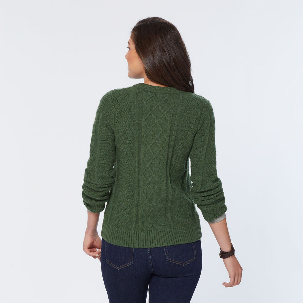 Women's Woolpaca Crew Cable Cardigan Sweater Main Image