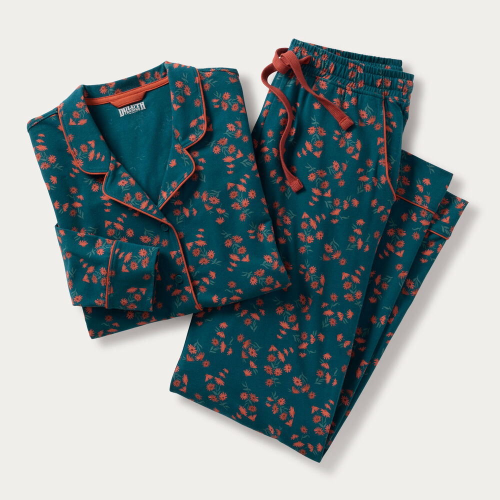 Women's Cotton Knit Printmaker Long Pajama Set Main Image