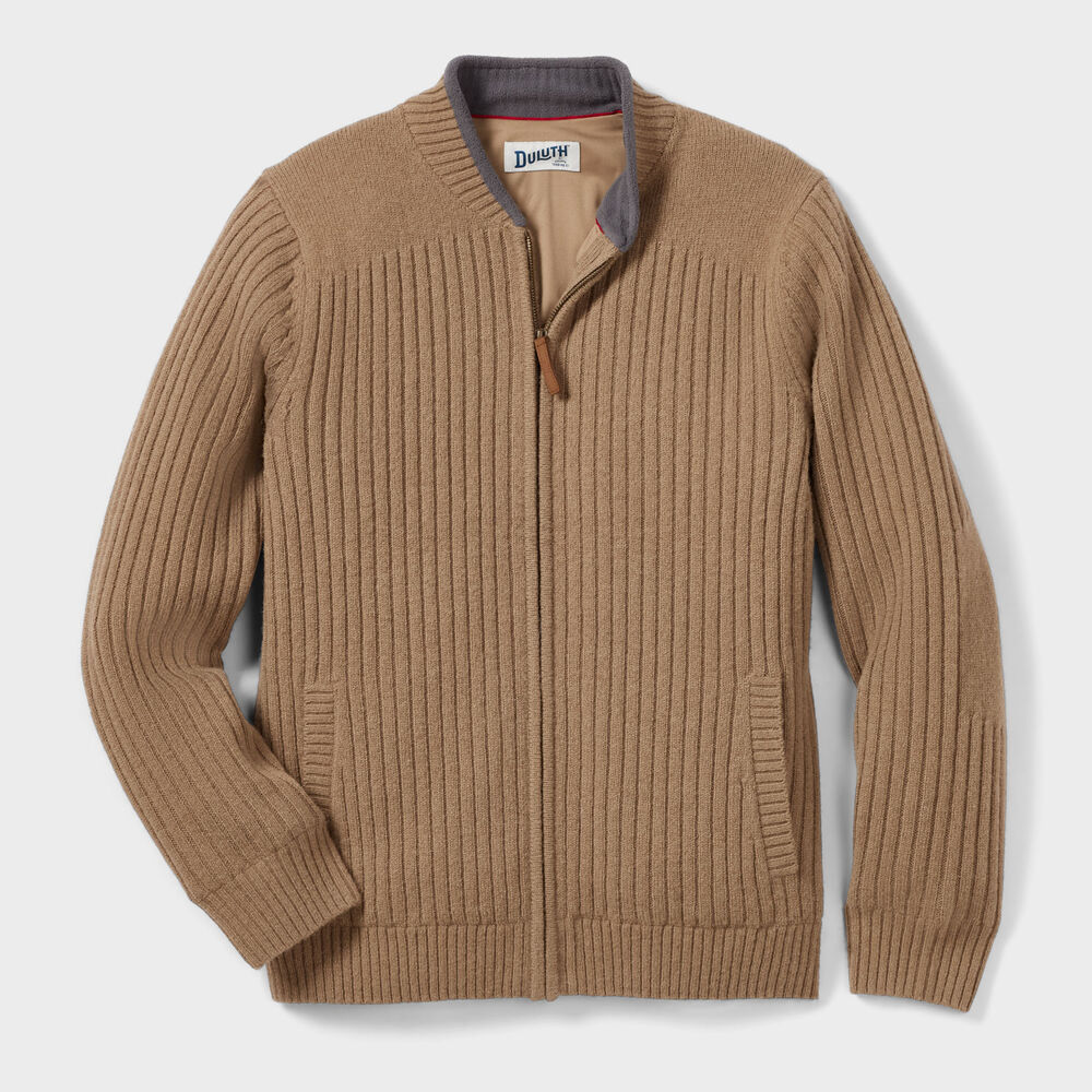 Men's Shetland Wool Windproof Zip Sweater Main Image