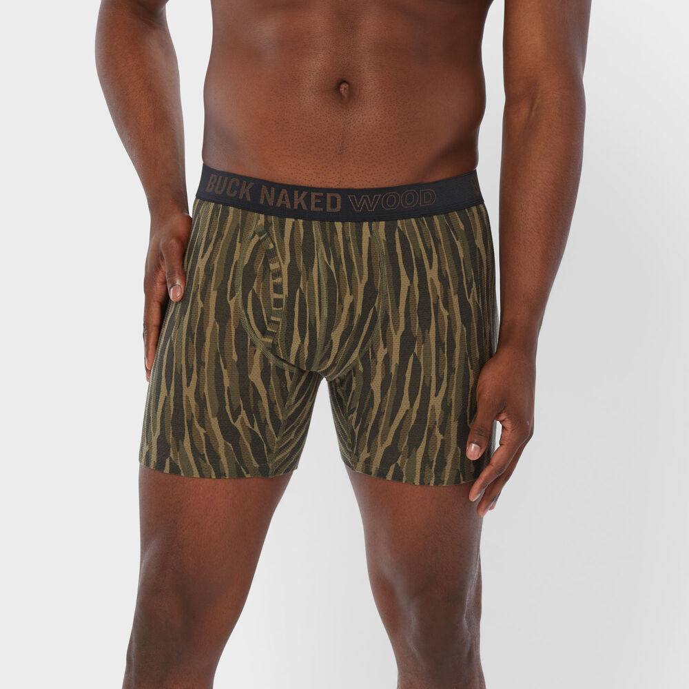 Men's Buck Naked Wood Pattern Boxer Briefs Main Image