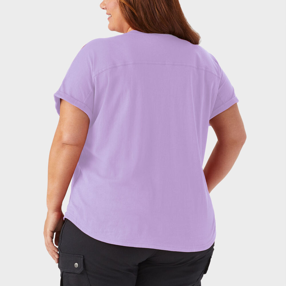 Women's Plus Lightweight Longtail T Short Sleeve Henley Main Image