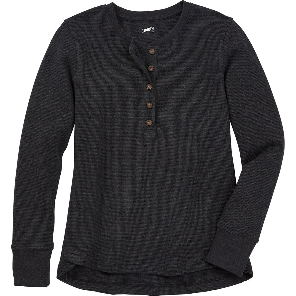 Women's Burly Thermal Long Sleeve Henley Main Image