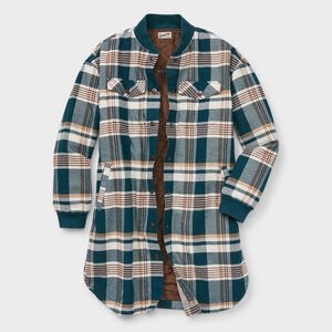 Women's Plus Folklore Flannel Insulated Duster