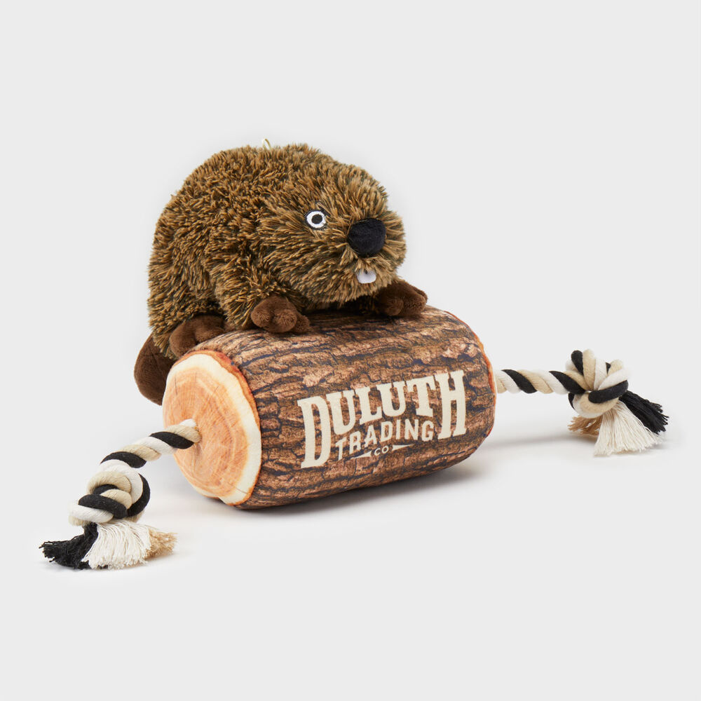 Angry Beaver on a Log 2-in-1 Dog Toy BRN Main Image