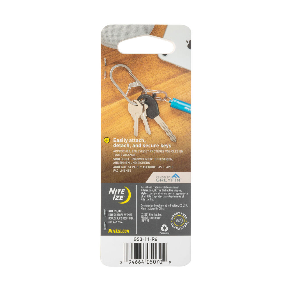 NiteIze G-Series Dual Chamber Carabiner #3 Stainless Main Image