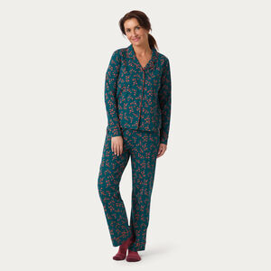 Women's Cotton Knit Printmaker Long Pajama Set