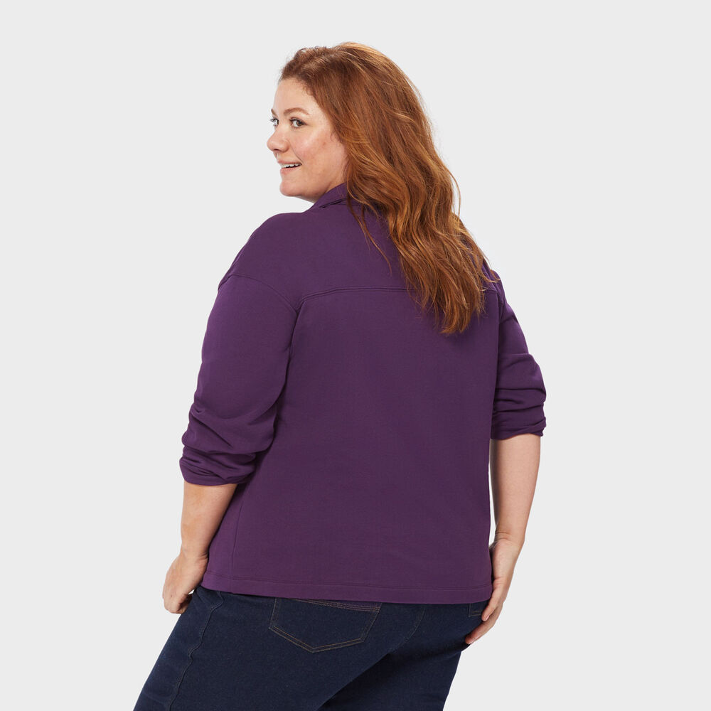 Women's Plus Canal Park Terry Collared Long Sleeve Main Image