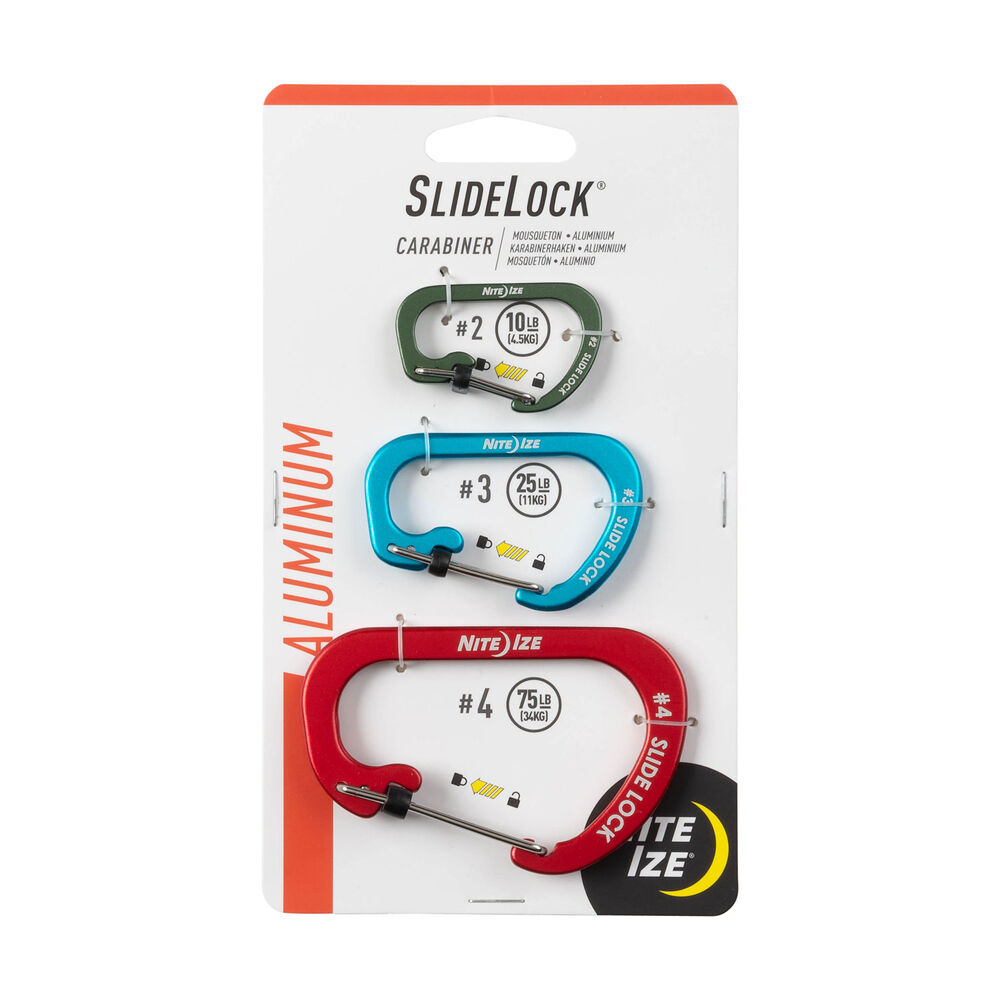 NiteIze slideLock Carabiner Aluminum Combo - 3 Pk. AST ONESIZE Main Image