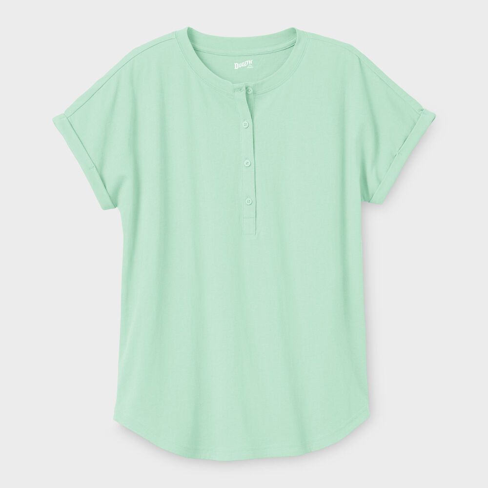 Women's Plus Lightweight Longtail T Short Sleeve Henley JSG 2X Main Image