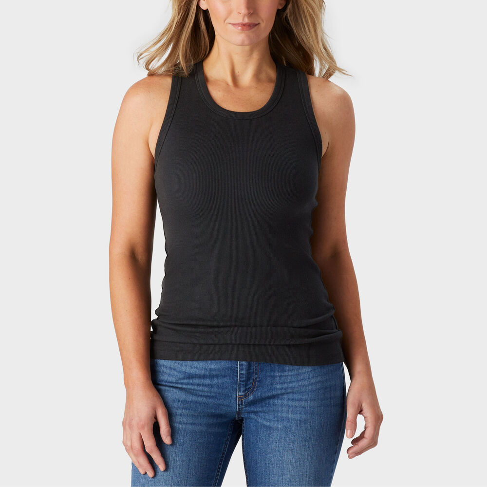 Women's No-Yank Rib Racerback Shelf Bra Tank Main Image