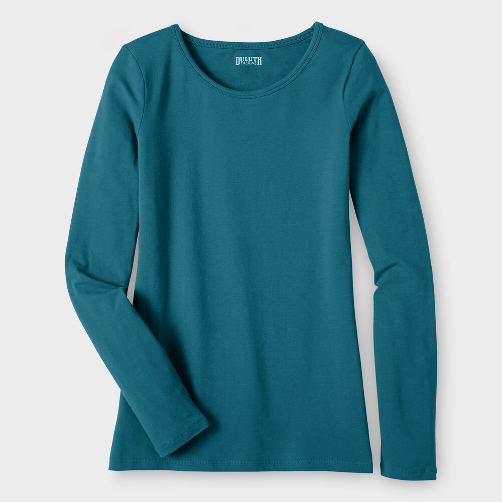 Women's No-Yank Long Sleeve Scoopneck T-Shirt Main Image