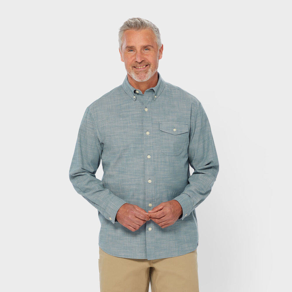 Men's Drumlin Slub Cotton Relaxed Fit Long Sleeve Shirt Main Image