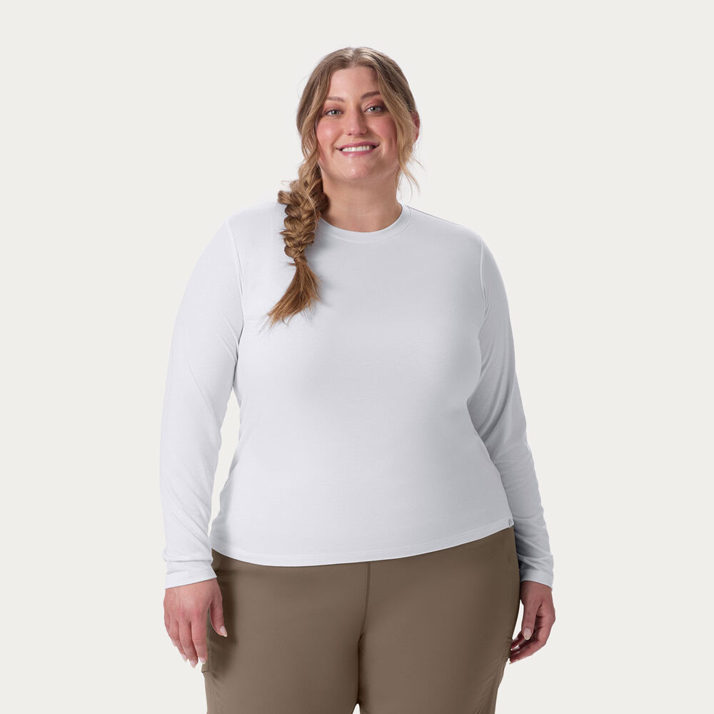 Women's AKHG Plus Renew Bamboo Crewneck Long Sleeve Tee Main Image