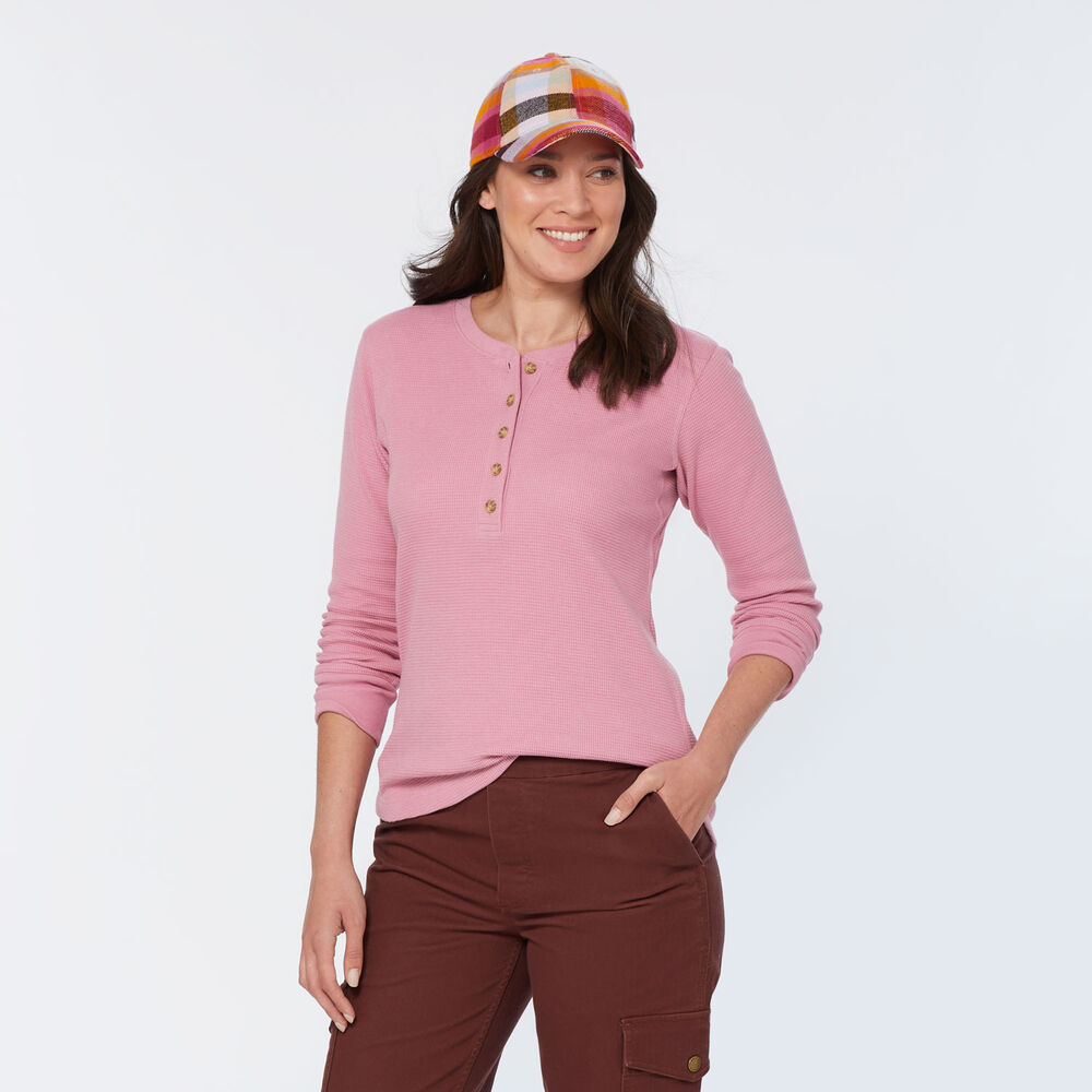 Women's Burly Thermal Long Sleeve Henley Main Image