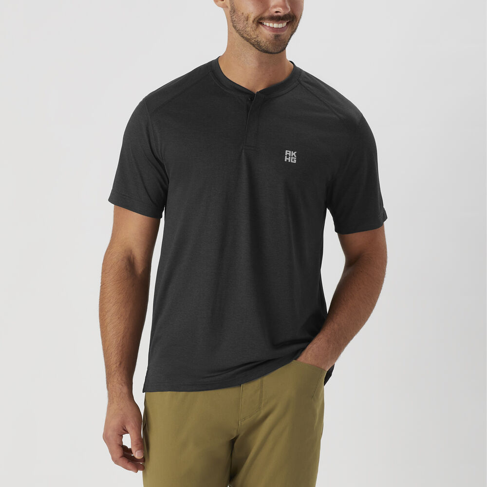 Men's AKHG Tun-Dry Short Sleeve Henley Main Image