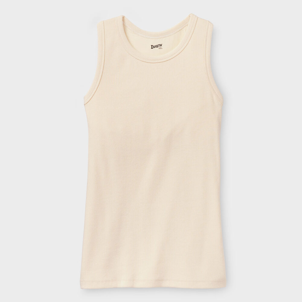 Women's No-Yank Rib Racerback Shelf Bra Tank Main Image