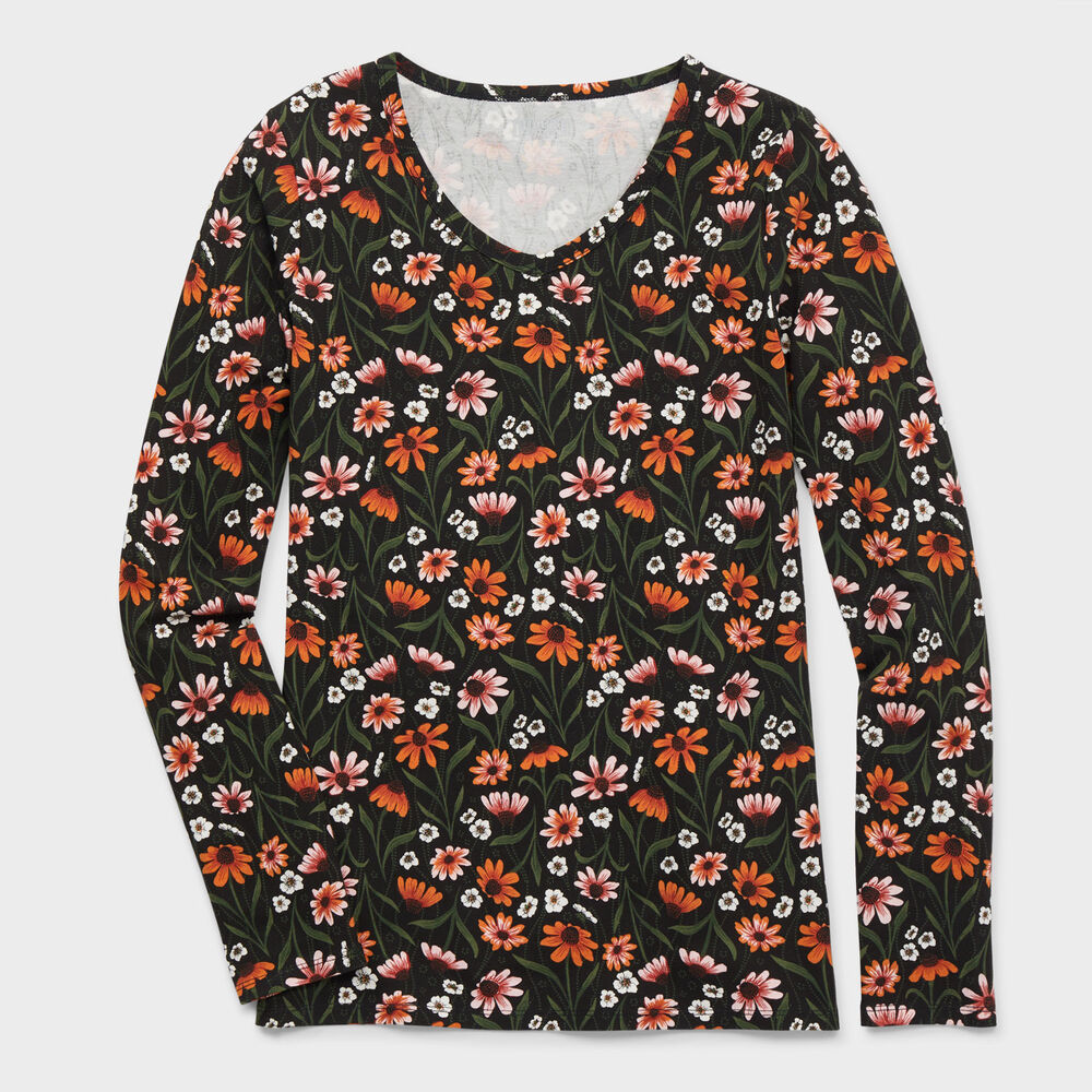 Women's Plus No-Yank Long Sleeve V-Neck T-Shirt Main Image
