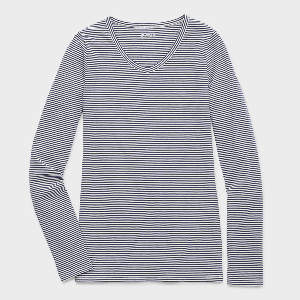 Women's Plus No-Yank Long Sleeve V-Neck T-Shirt Main Image