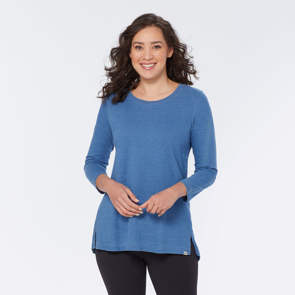 Women's Indigo Knit Popover Shirt Main Image