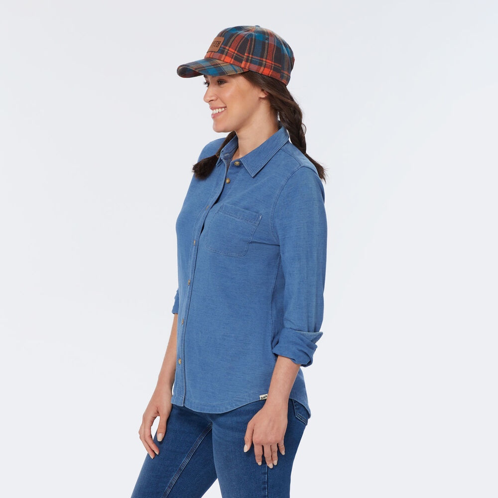 Women's Indigo Knit Button-Front Shirt Main Image