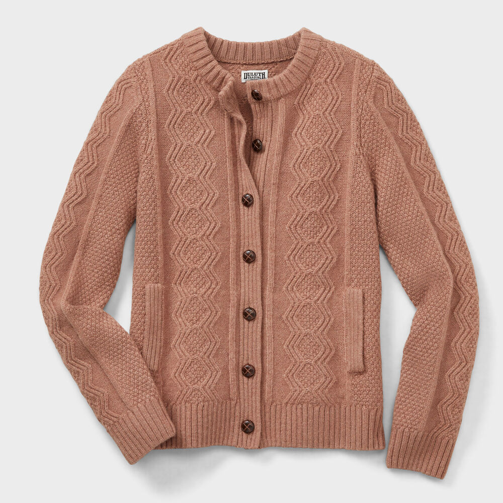 Women's Woolpaca Crew Cable Cardigan Sweater Main Image