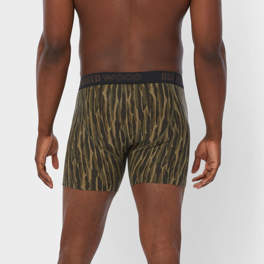 Men's Buck Naked Wood Pattern Boxer Briefs Main Image