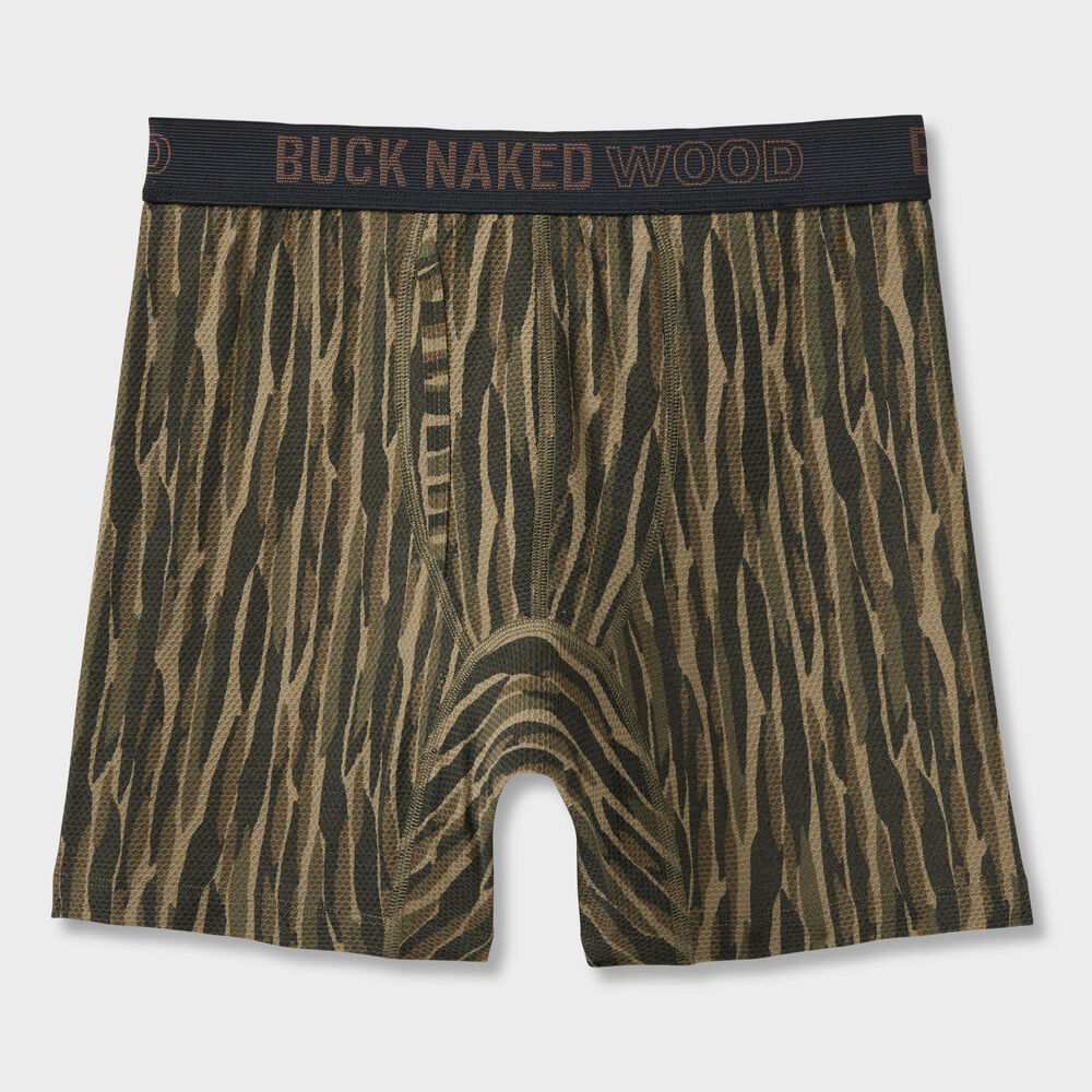 Men's Buck Naked Wood Pattern Boxer Briefs Main Image