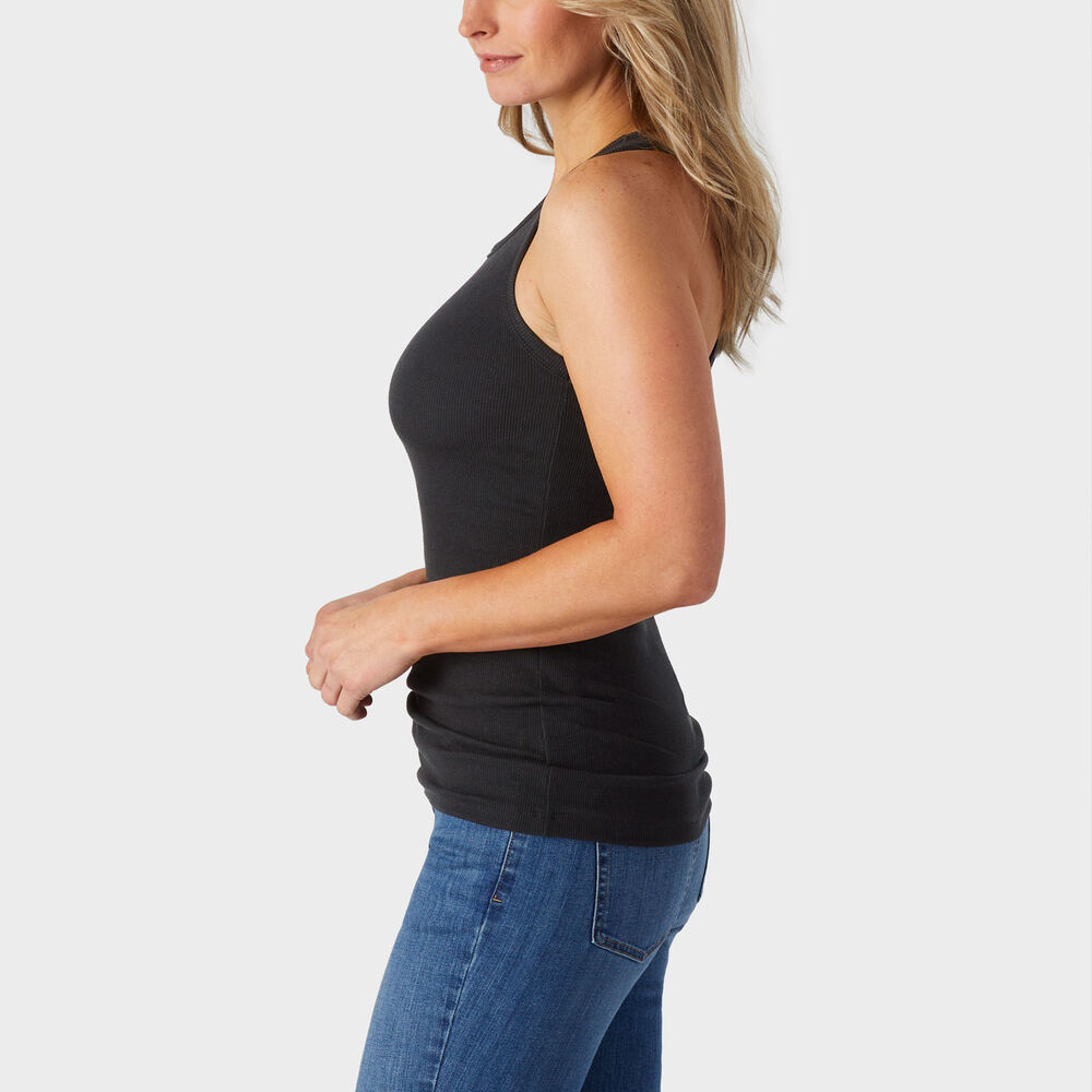 Women's No-Yank Rib Racerback Shelf Bra Tank Main Image