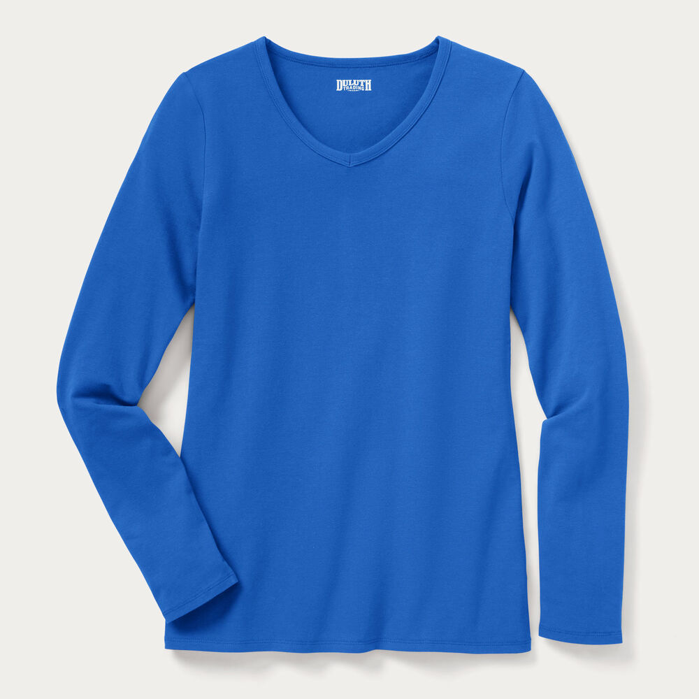 Women's No-Yank Long Sleeve V-Neck T-Shirt Main Image
