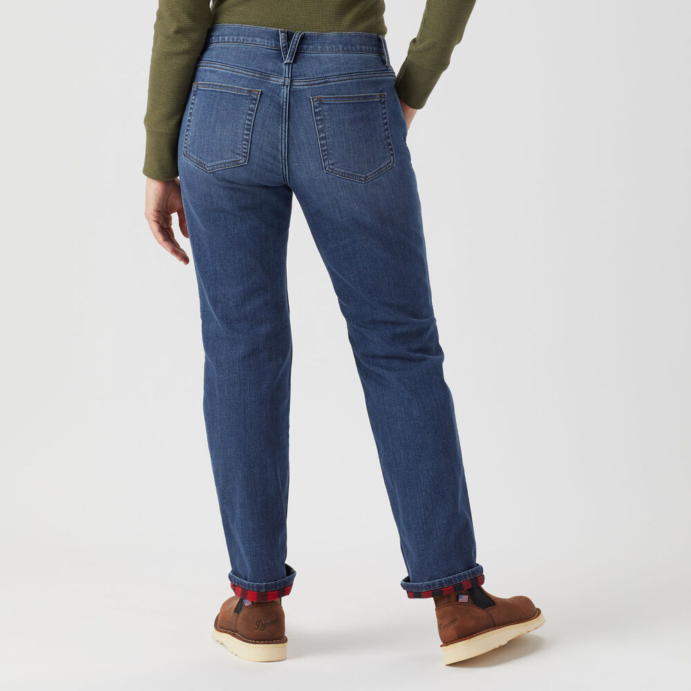 Women's Daily Denim Lined Straight Leg Jeans Main Image
