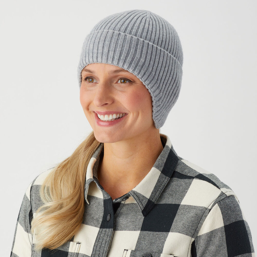 Women's Seamless Knit Earflap Beanie Main Image