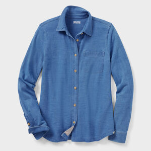 Women's Indigo Knit Button-Front Shirt