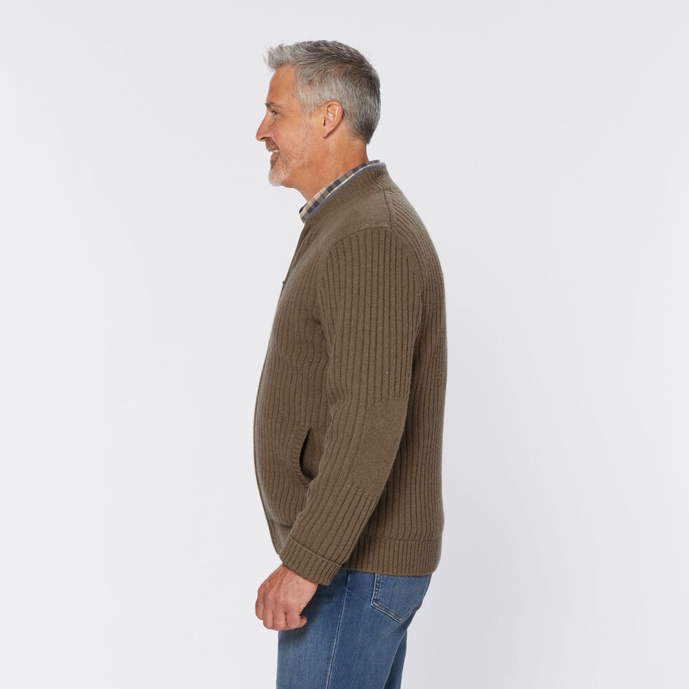 Men's Shetland Wool Windproof Zip Sweater Main Image