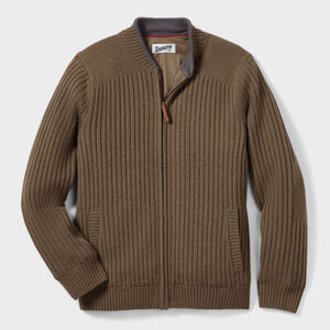 Men's Shetland Wool Windproof Zip Sweater