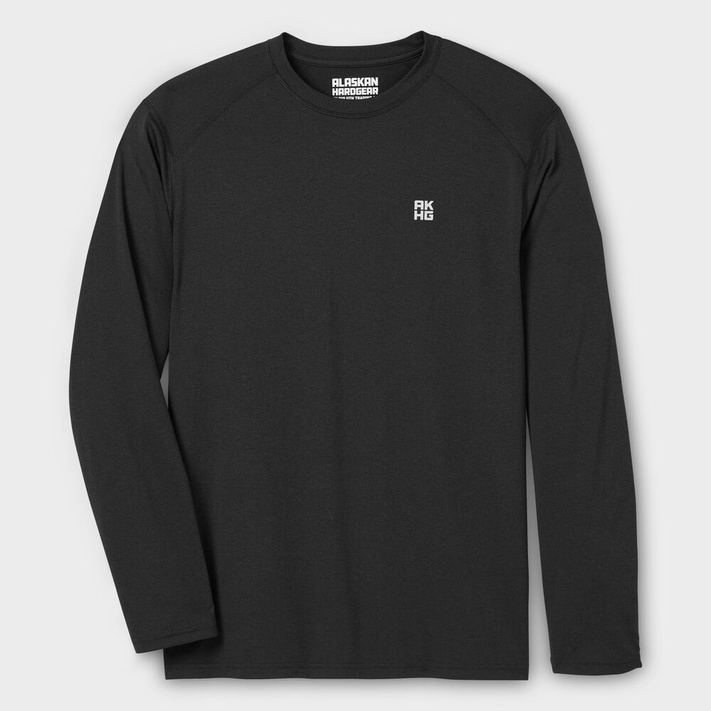 Men's AKHG Tun-Dry Relaxed Fit Long Sleeve Shirt BLK SM REG Main Image