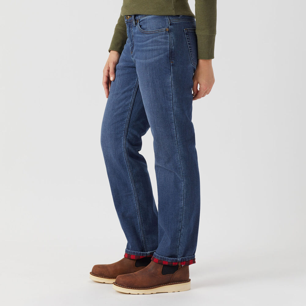 Women's Daily Denim Lined Straight Leg Jeans Main Image